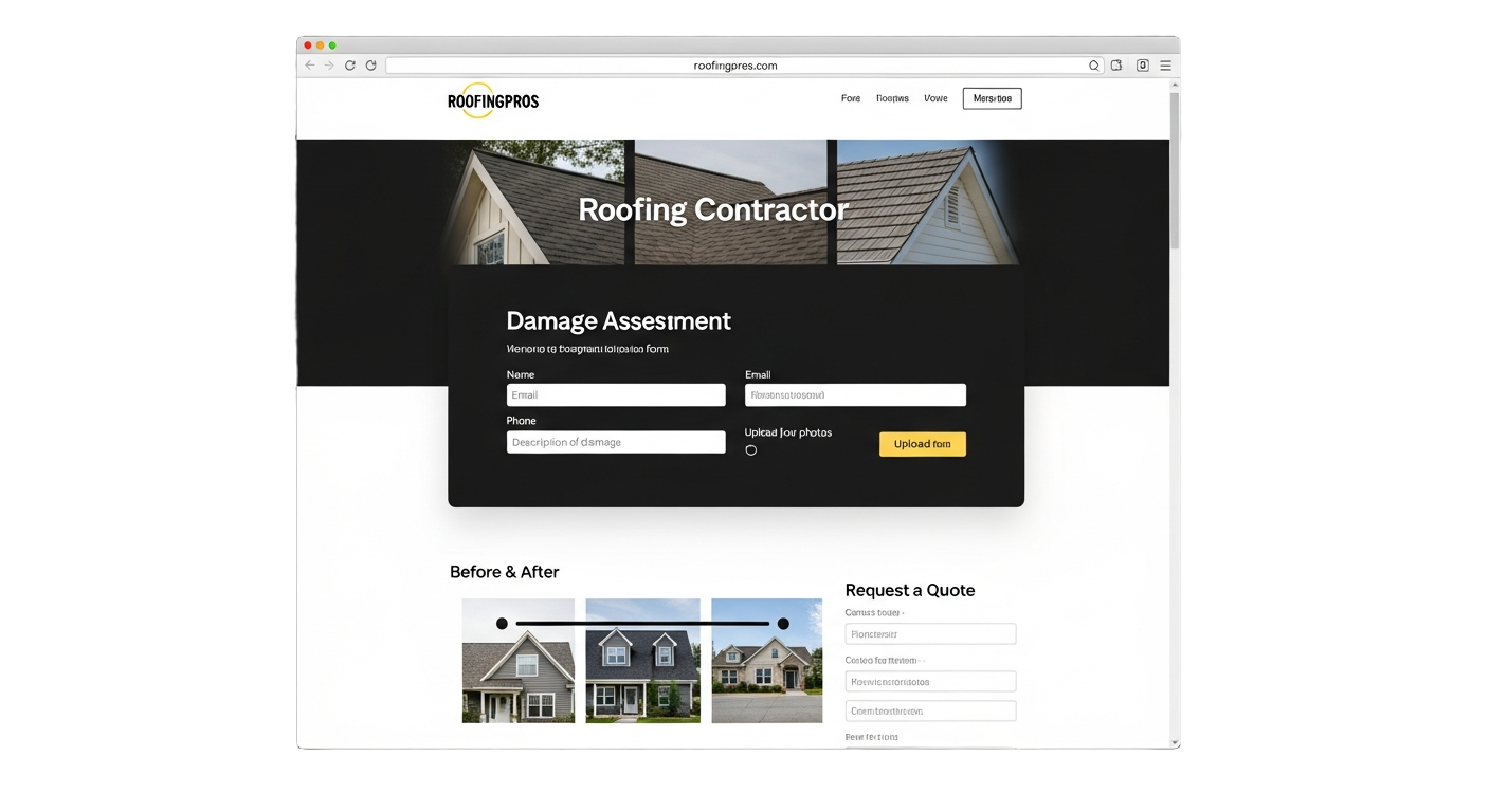 Roofing website example